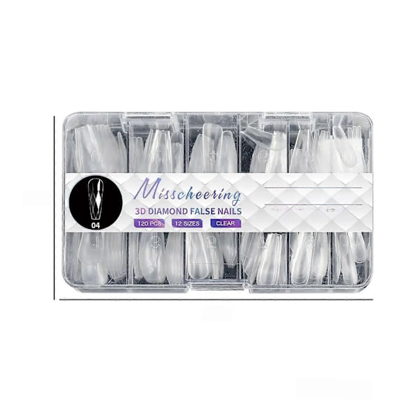 Balett Lösnaglar Mandelformade Klara 3D Diamant Akryl Resin Heltäckande Nagelkonst Förlängningsverktyg9