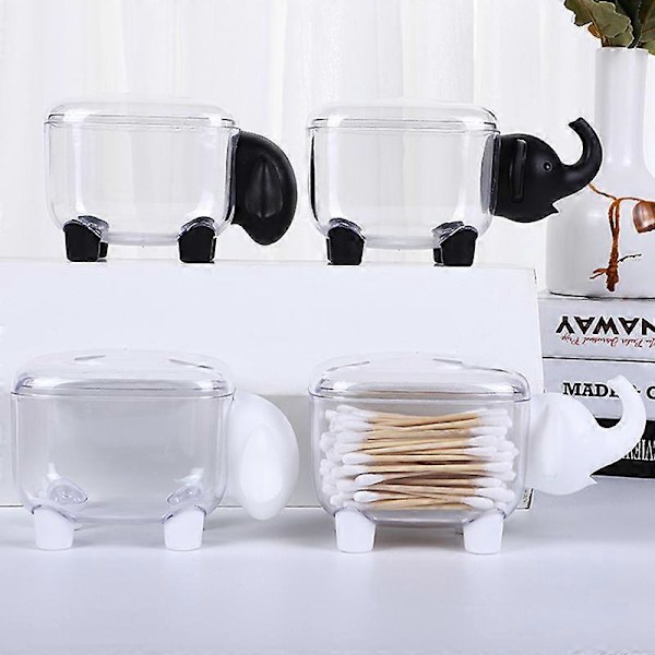 1 stk. akryl Qtip dispenser, opbevaringsboks til badeværelsesbeholdere, Q-tip vatpindbeholder, makeup tilbehør, fødselsdagsgave til piger (hvid b