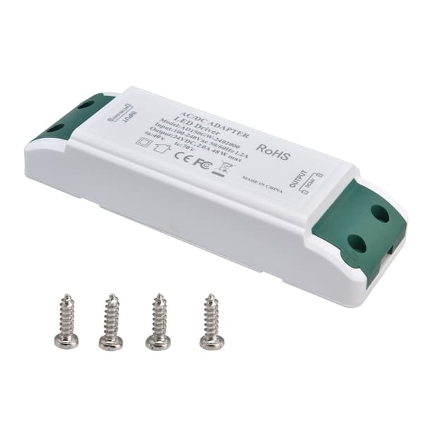 LED-transformator 24V DC 2A 48W konstantstrøm LED-strømforsyningsdriver for hjem og kontor AC100‑240V