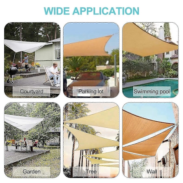 Shade Sail Monteringssæt, Rustfrit Stål Solsejl Monteringssæt til Trekant og Firkant, Rektangel, Solsejl Monteringstilbehør_SZXM