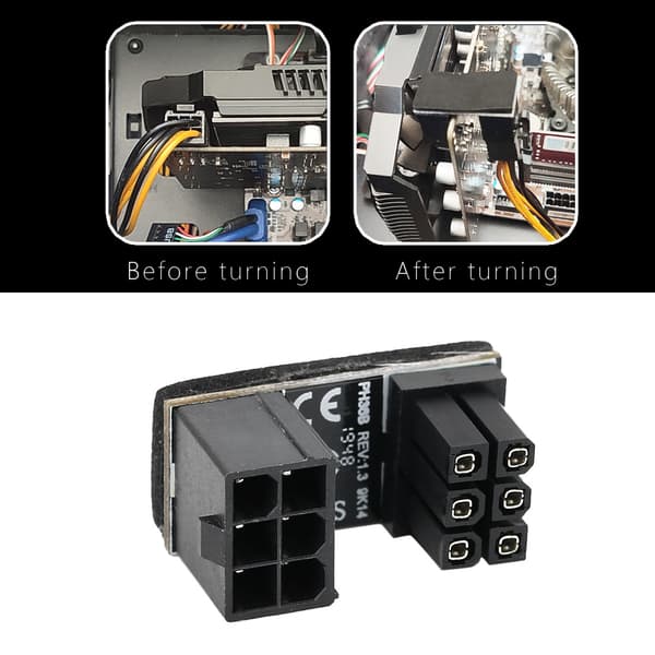 PH36B 6PIN 180 Graders Vinklet Strømadapter Strøm Interface Konverter Stik
