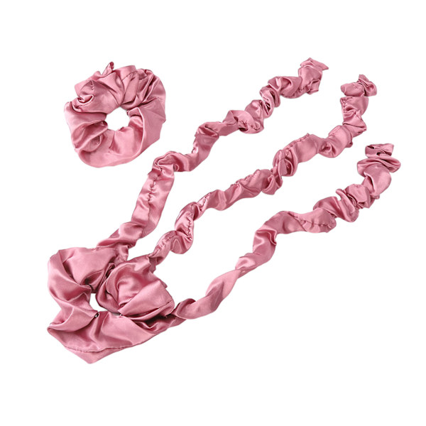 Lämpötön hiuskiharrin ja Scrunchie Heatless kiharrin päänauha nukkuvat hiusrullat muotoilutyökalu vaaleanpunainen