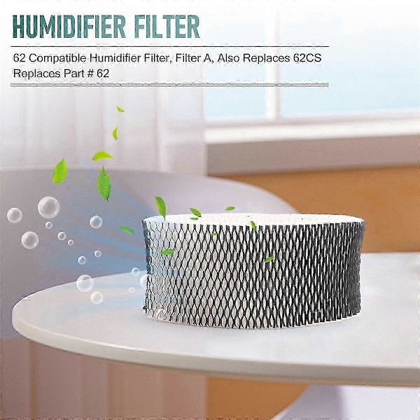 Kompatibel med Holmes HWF62 kompatibelt luftfukterfilter, Filter A (2 stk)