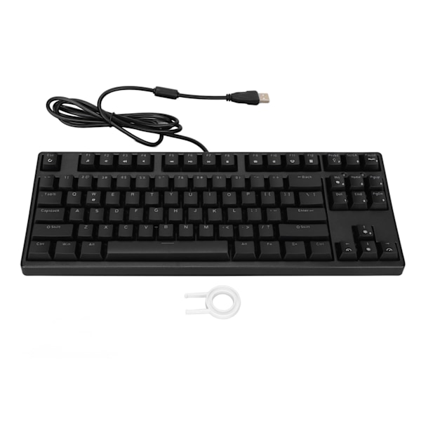 Mekanisk tangentbord 87 tangenter Linjär action switch Monokromatisk vitt ljus Flera belysningslägen Spel tangentbord Svart