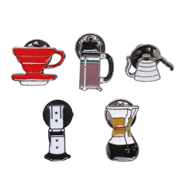 5 stk. Nyhed Brosche Pin Kaffe Pot Værktøjer Serie Mønster DIY Fremstilling Legering Letvægts Dekorative Reversnåle til Taske
