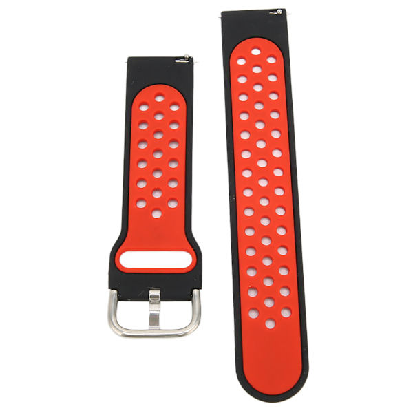 20mm pehmeä silikonihihna rannekorun vaihto ilmareikillä Amazfit GTS 3:lle, musta punainen
