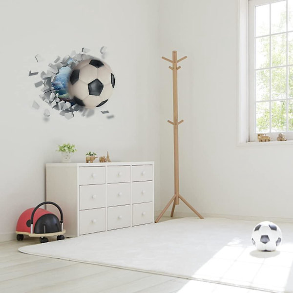 Fotboll 3D Väggdekal för Pojkrum och Babyrumsdekoration