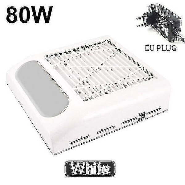 Kraftfull 150W nagel dammsamlare - Manikyr maskin verktyg med avtagbart filter - Effektiv nagel dammsugare och utsugningsfläkt Eu vit 80w