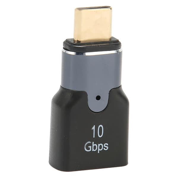 Magnetisk USB hun til Type C-adapter 10 Gbps transmission aluminiumslegering lille kompakt 3A Type C-adapter med lyseffekt