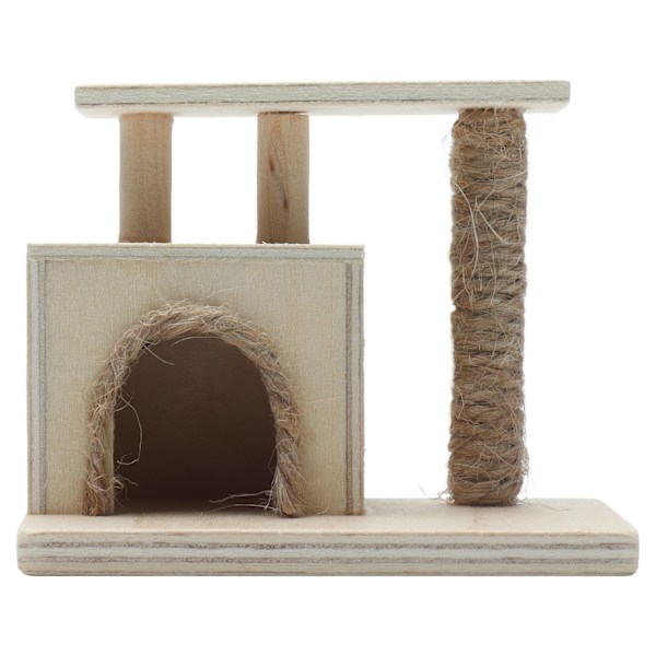 Kattram 1:12 Dockhus Mini Katt Hus Katt Stativ Leksak Möbler Dekoration Tillbehör