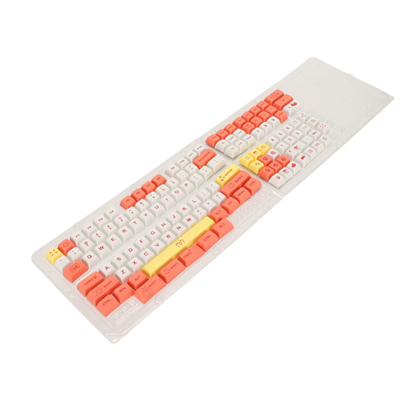 PBT-tastatur-tastehetter 130 taster Dye-sublimering Ergonomiske rike farger Mekanisk tastatur-tastehetter for spillarbeid DIY rosa katt