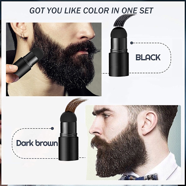 Skäggformande Filler Tjockt Skägg Styling Puder Skägg Fylligare Filler för Tillfällig Ansiktshår Färg Mustasch Färgning Formningsverktyg