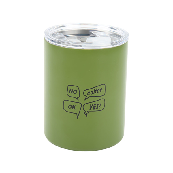 12oz 320ml Rostfritt Stål Kaffe Mugg Bärbar Isolerad Kaffe Resmugg med Lock Halm Grön