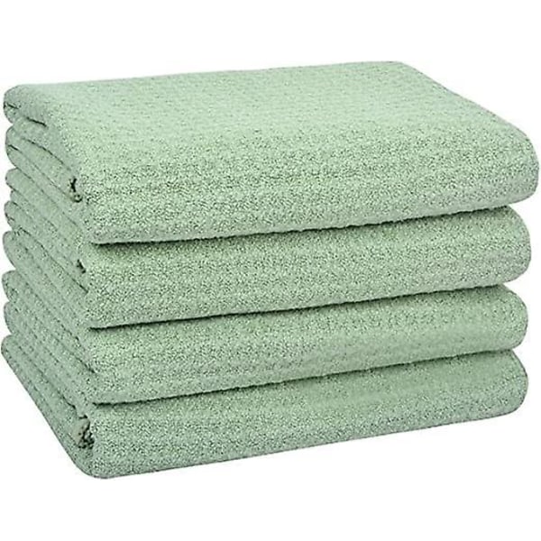 Mikrokuituiset keittiöpyyhkeet, Premium-laadukkaat astiapyyhkeet, Keittiöpyyhe, Siivousliinat, Pehmeät imukykyiset nukkaamattomat, 4 kpl, 85x35cm, Vihreä