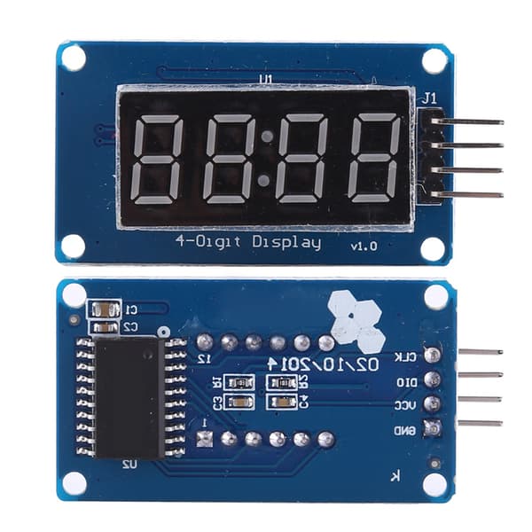 Rødt lys LED digitalt display 4-cifret 7-segment modul justerbar lysstyrke
