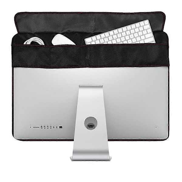 Svart Dammtätt Skydd Vattentätt PU Läder Skyddsfodral Med/Utan Ficka För Apple För Imac För Macbook 21/27 Tum Skärm