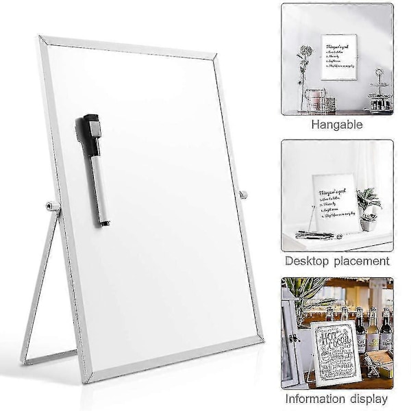 Magnetisk whiteboard med ställ för skrivbord, dubbelsidig whiteboard, planeringsverktyg, påminnelse för skola Zekai