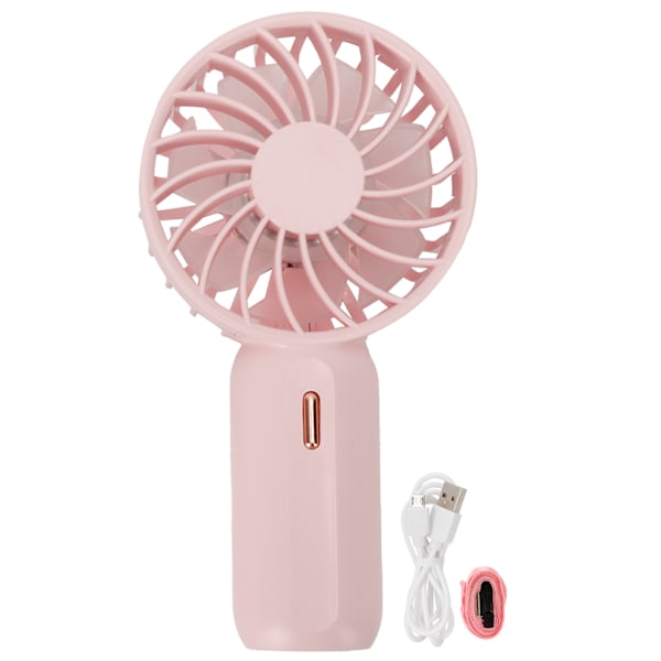 Portable Handheld Fan USB Rechargeable Enhanced Wind Small Fan for Travel Office StudyPink