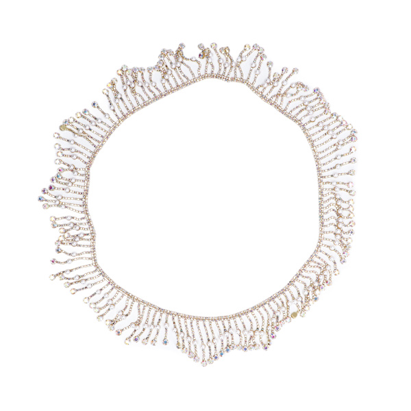 Rhinestone Fringe 1 Yard Glansig Lyster Ljus Färg Bred Applikation Utsökt Pärla Rhinestone Tassel för Kläder Väska