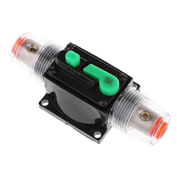 Inline Manuell Återställningsbrytare Bilstereo Ljud Säkring 12V/24V/32V 15A