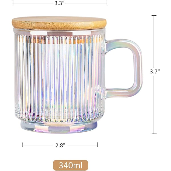 Färgglada Iriserande Glaskaffemuggar Set om 2 - 340ml
