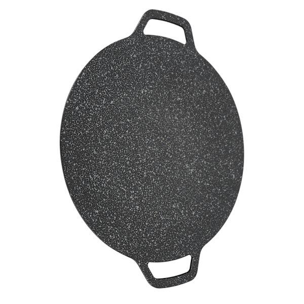 Koreansk BBQ Grill Pan Rund Hög Värmeledningsförmåga Lätt att Rengöra Grillplatta för Inomhus Utomhus Matlagning 34cm/13.4in