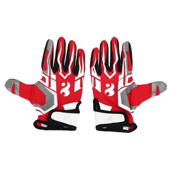 Ett par fotbollshandskar Anti Slip Baseball Batting Glove Portable Enhanced Performance Fotbollshandskar för utomhusaktiviteter Röd L