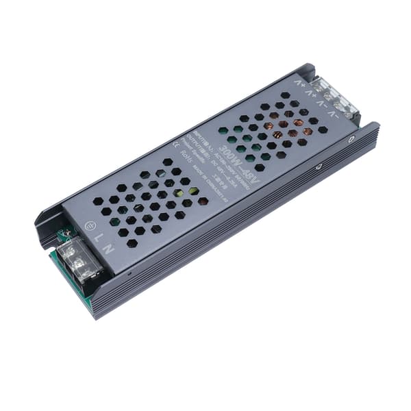 LED-koblingsstrømforsyning Driver Magnetisk Lystransformator Sort Lang Strimmel 48V AC180-250V300W 6.25A