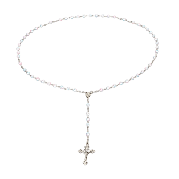Rosenkrans perler 6 mm Fargerike perle Rosenkrans-kors-kjede for kvinner Menn Første nattverd Dåp katolske kristne gaver