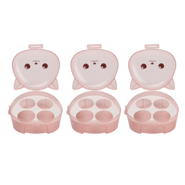 3 stk. 4 rum makeup svampeholder katteformet støvtæt transparent skønhedssvamp beholderholder