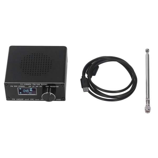 Full Band Radio Receiver FM AM SSB 0.96in Display SMA USB Charging Accessory Set Kit