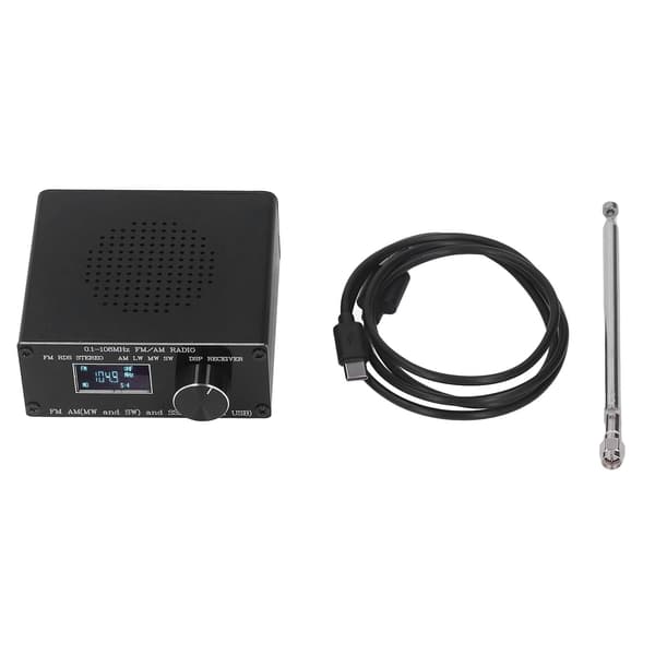 Fullbånds radiomottaker FM AM SSB 0,96 tommer skjerm SMA USB-lade tilbehørssett