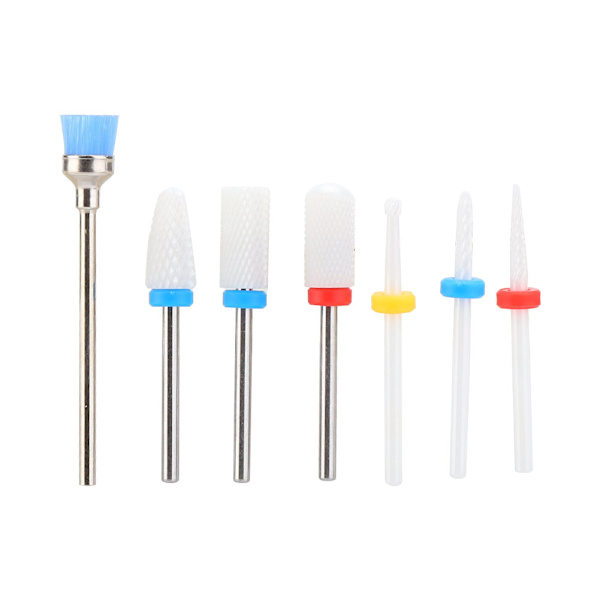 7 st/ set Nagelborrspets Nagelfilar Elektrisk borrpoleringsmaskin Skärare Manikyrtillbehör01
