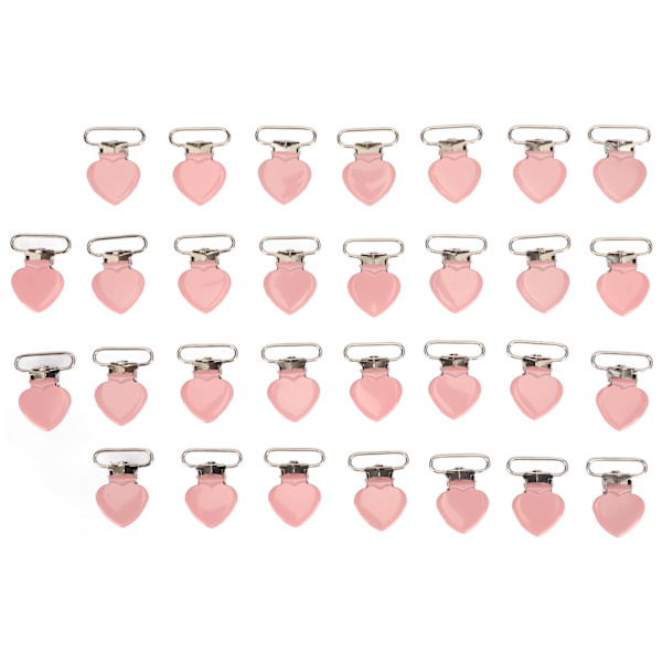 30 st Hängselklämmor Rosa 25 mm Robust elektropläterad metall lättvikts nappklämmor för sömnad Hantverk DIY