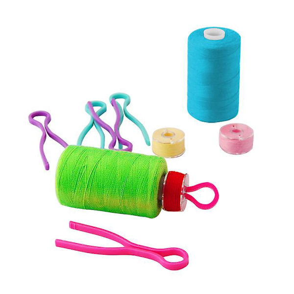 Färgglad plastspoleklämma trådhållare - 20 st, symaskinstillbehör