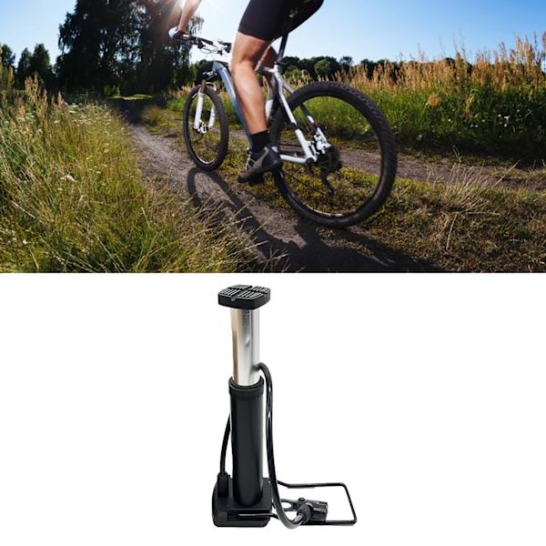 Højtryks cykelpumpe husholdning bærbar mini gulvpumpe til mountainbike elektrisk cykel basketball sort standard