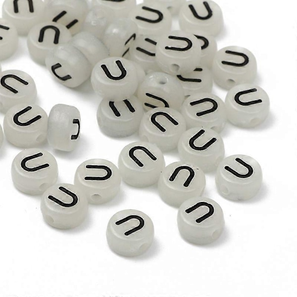 Sorte Akryl Lysende Perler 4x7mm Runde til Smykkefremstilling Armbånd Halskæder DIY Tilbehør U 50 stk