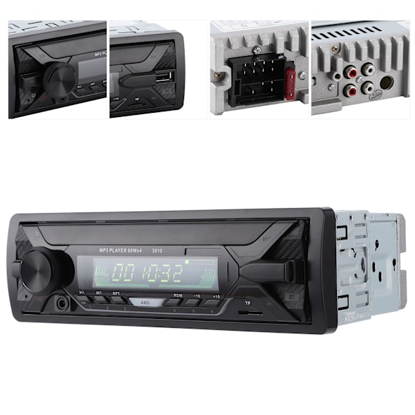 12V Bil Bluetooth Multimedia-spelare FM-radio MP3 USB-laddning AUX-ljudingång Universell