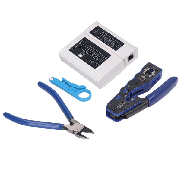 RJ45 Crimp Tool Kit Pass Through All in One Ethernet Crimper for Cat5e Cat6 Cat6a 8P8C Modular Connector Crimping