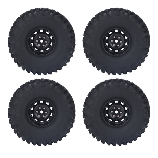 4 Pcs RC Tires Good Grip Strong Cushioning High Abrasion Resistance Remote Control Car Tires for Scx10 for Trx4 1/10 Black