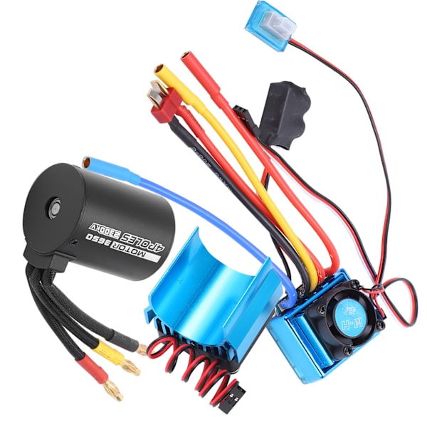 3650 2300KV Vattentät 4-polig Borstlös Motor 45A ESC Kylsänka Combo Set för 1/10 RC Bil