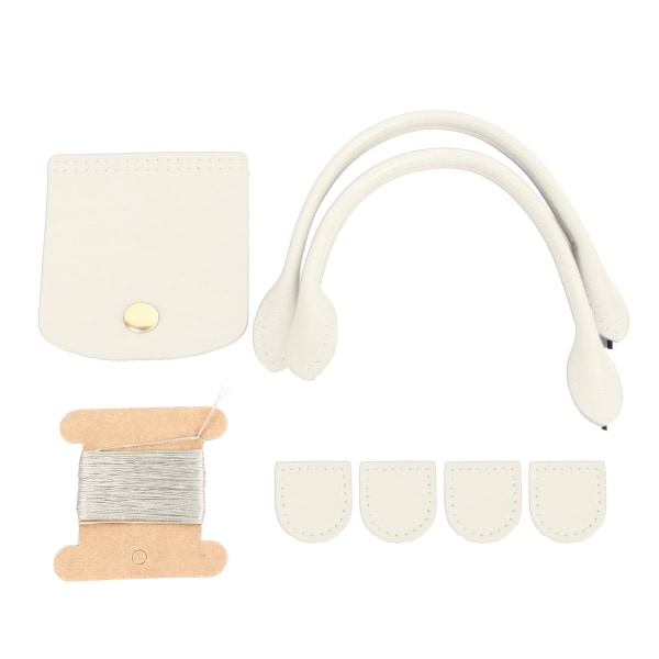 Læderpungrem DIY Moderigtigt håndtaskehåndtag med flipcover Lynlåsprop til pungfremstillingsudstyr Mælkehvidt splitlæder
