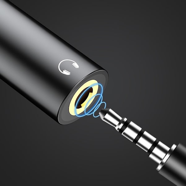 Typ C till 3,5 mm hörlursadapterkabel Laddning Lyssna 2 i 1 Typ C telefonadaptrar för Huawei Svart