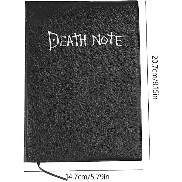 Anime Death Note notesbog med halskæde og fjerpen - Skolekontorartikler Gave, 21x