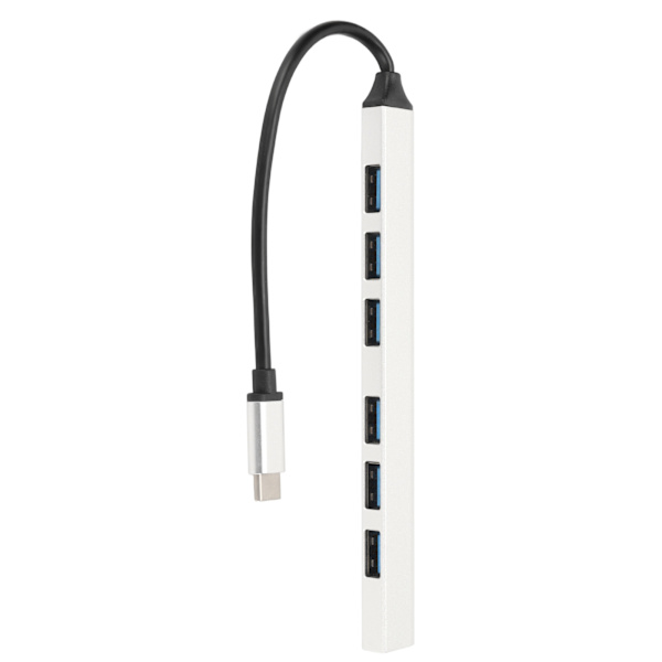 7-portars USB-hubb 5 Gbps 1 USB3.0 6 USB2.0 Aluminiumlegering Enkel design Multiport USB-hubb Splitter