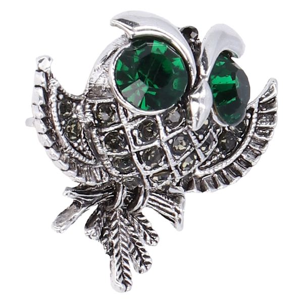 Ugle Brosje Retro Rhinestone Abbor Storøyd Ugle Pin for Fester Bryllup Ferier Antik Sølv