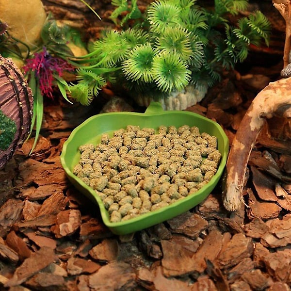 Reptilmatfat, 2 stk. Reptilmatfat, Skilpaddematboller, Reptilfat, Bladformede Reptilmatboller, Bladformede Reptilboller, Reptilfat, 2 størrelser