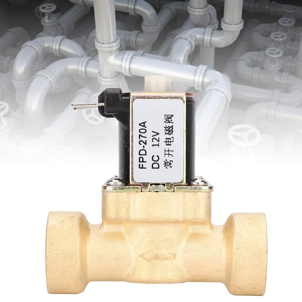 G1/2\" Hun-Gevinde Normalt Åben Messing Solenoid Elektromagnetisk Ventil (DC12V)