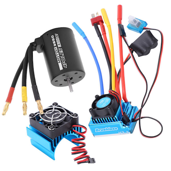 3650 2300KV Vattentät 4-polig Borstlös Motor 45A ESC Kylsänka Combo Set för 1/10 RC Bil