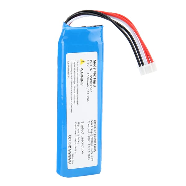 DC 3.7V 3000mAh / 11.1Wh litiumbatteri erstatningsbatteri for Flip 3